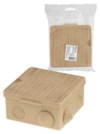 Распаячная коробка ОП 100х100х55мм, крышка, сосна, IP54, 8вх. инд. штрихкод (TDM ELECTRIC) SQ1401-0713