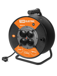 Удлинитель силовой УХз16-004 TDM (метал. катушка А3 4 места IP44/30м КГ 3х25) (TDM ELECTRIC) SQ1301-0170