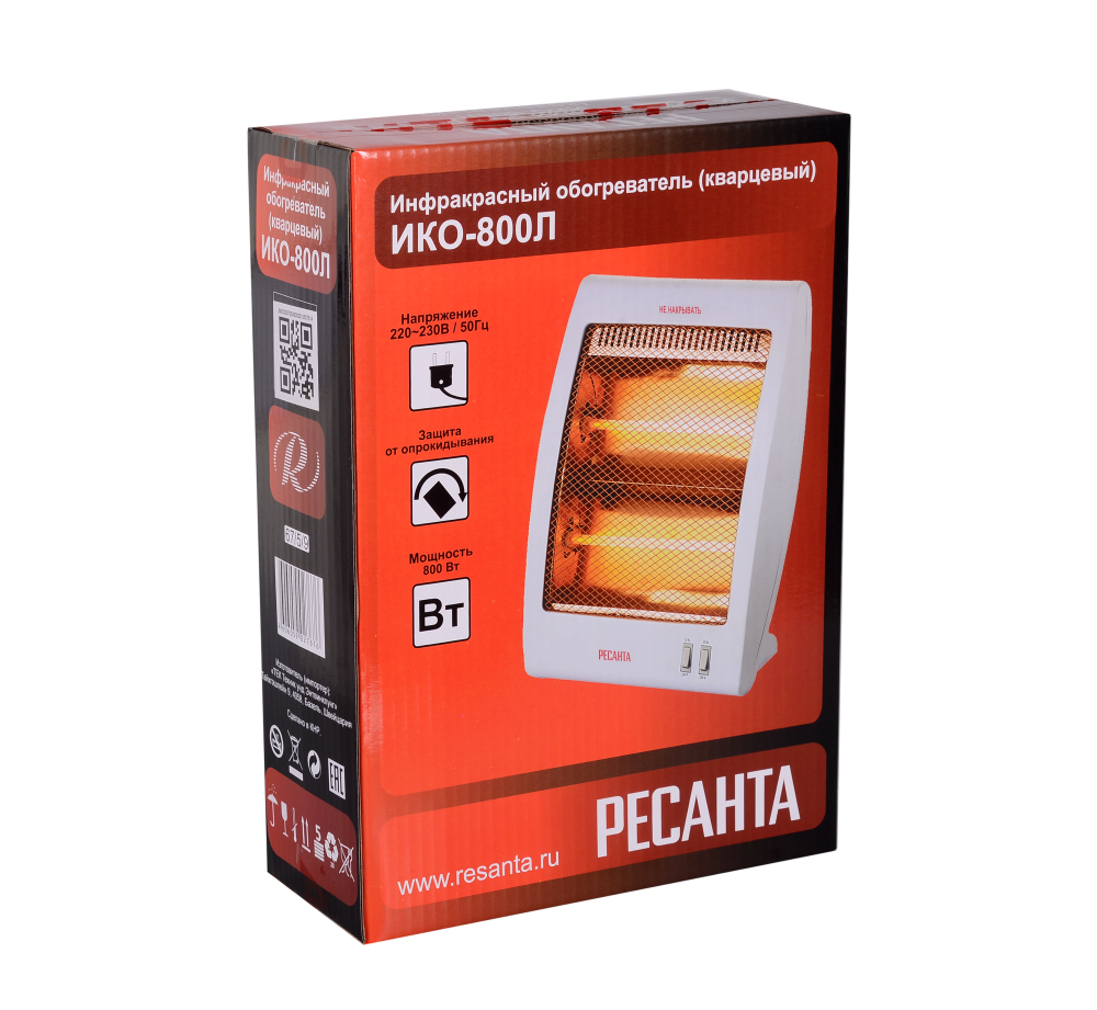 Обогреватель инфракрасный кварцевый ИКО-800Л (Ресанта) 67/5/9