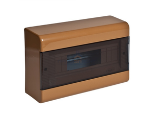 Щиток распределительный навесной на 12 модулей с дверцей коричневый IP40 (ЩРн-П-12) (RUVinil) 68012К