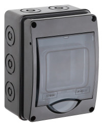 Щиток распределительный навесной на 3 модуля с дверцей черный IP66 (ЩРн-П-3) (RUVinil) 69003Ч