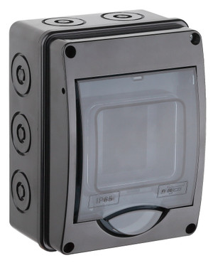 Щиток распределительный навесной на 3 модуля с дверцей черный IP66 (ЩРн-П-3) (RUVinil) 69003Ч