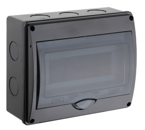 Щиток распределительный навесной на 10 модулей с дверцей черный IP66 (ЩРн-П-10) (RUVinil) 69011Ч