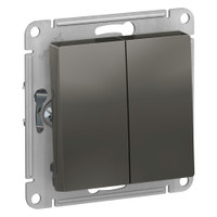 Переключатель двухклавишный ATLASDESIGN схема 6 10АХ механизм сталь (Systeme Electric) ATN000965