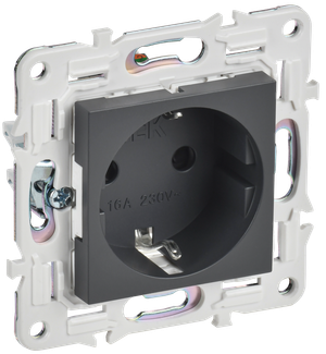 SKANDY Розетка с заземлением с защитными шторками 16А SK-R04T титан IEK (IEK) SK-R14-16-K48