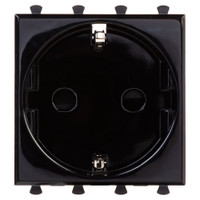 Avanti Розетка ''Черный квадрат'', 2P+E, с защитными шторками, 2 модульная (DKC) 4402002