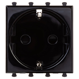 Avanti Розетка ''Черный квадрат'', 2P+E, с защитными шторками, 2 модульная (DKC) 4402002
