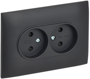 SKANDY Розетка 2-местная без заземления с защитными шторками 10А в сборе SK-R09T титан IEK (IEK) SK-R23-10-K48-F