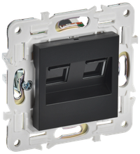SKANDY Розетка компьютерная двойная RJ45 кат.6 SK-K04Bl черный IEK (IEK) SK-K20-2-K02