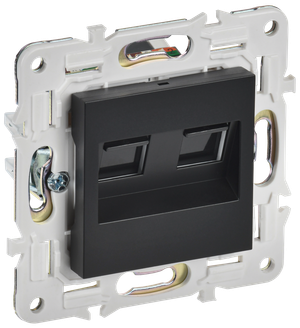 SKANDY Розетка компьютерная двойная RJ45 кат.6 SK-K04Bl черный IEK (IEK) SK-K20-2-K02