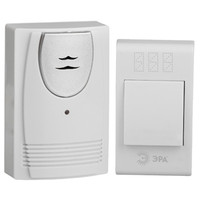 Звонок дверной беспроводной на батарейках 32 мелодии 100м IP20 со световой индикацией белый 2АА/А23 C61 (ЭРА) Б0018093