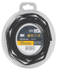 Трубка термоусадочная ТТУ нг-LS 4/2 черная (2м/упак) IEK (IEK) UDR12-004-002-002-K02-T
