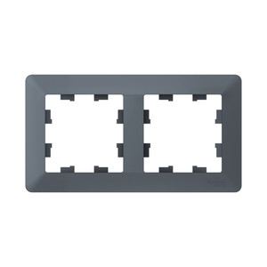 ATLASDESIGN AIR 2-постовая РАМКА, ГРИФЕЛЬ/дымчатый черный (Systeme Electric) ATN220702