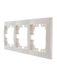 MIRA Рамка 3 поста горизонтальный белая без вставок (Lezard) 701-0200-148