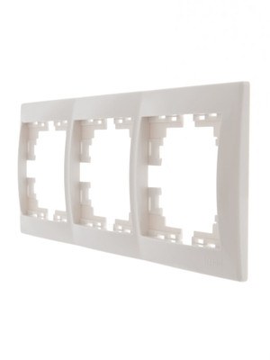 MIRA Рамка 3 поста горизонтальный белая без вставок (Lezard) 701-0200-148