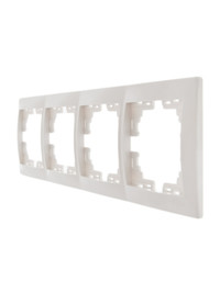 MIRA Рамка 4 поста горизонтальная без вставок белая (Lezard) 701-0200-149