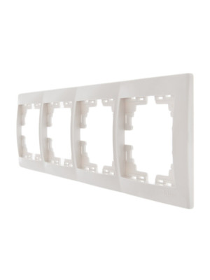 MIRA Рамка 4 поста горизонтальная без вставок белая (Lezard) 701-0200-149