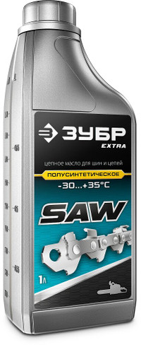 Цепное полусинтетическое масло для бензо и электропил EXTRA, 1 л (ЗУБР) 70621-1
