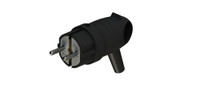 Вилка 2К+З угловая каучуковая 16А/250В IP44 Чёрная MultiSet (Systeme Electric) MST1102BK