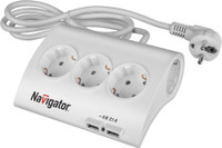 Удлинитель бытовой 5х1.8м с заземлением 16А ПВС 3х1.00 USB (Navigator Group) 71544