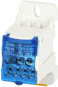Распределительный блок на DIN-рейку РБД-80А (ЭРА) Б0051113