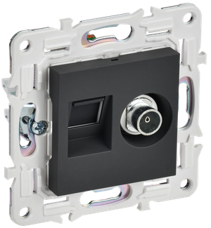 SKANDY Розетка двойная TV+RJ45 кат.5E SK-A14G графит IEK (IEK) SK-AK20-1-K53