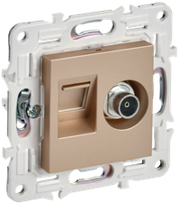 SKANDY Розетка двойная TV+RJ45 кат.5E SK-A14Sa песочный IEK (IEK) SK-AK20-1-K98