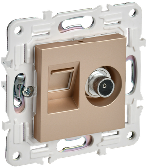 SKANDY Розетка двойная TV+RJ45 кат.5E SK-A14Sa песочный IEK (IEK) SK-AK20-1-K98