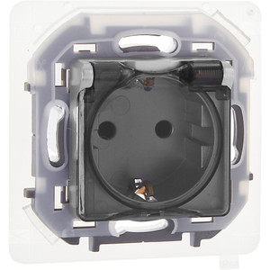 Розетка 1-местная с заземлением с защитными шторками и крышкой 16А IP44 алюминий INSPIRIA (IEK) 673742