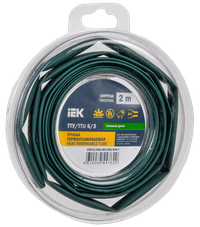 Трубка термоусадочная ТТУ нг-LS 6/3 зеленая (2м/упак) IEK (IEK) UDR12-006-003-002-K06-T