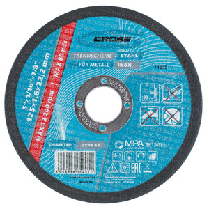 Круг отрезной по металлу, 125x1,6x22,2 мм, WA46TBF (GROSS) 74370