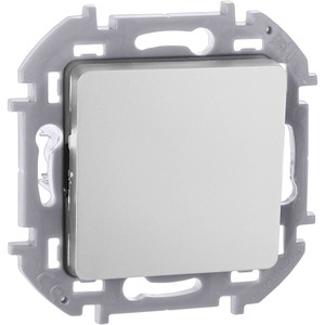Выключатель 1-клавишный проходной 10АХ безвинтовое крепление алюминий INSPIRIA (IEK) 673652