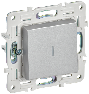 SKANDY Выключатель 1-клавишный с индикацией 10А SK-V07S серебряный IEK (IEK) SK-V10-1-10-K23