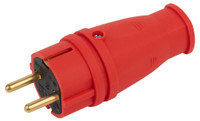 Вилка каучуковая c заземлением 16А IP44 прямая красная VX10-R-IP44 (ЭРА) Б0055415