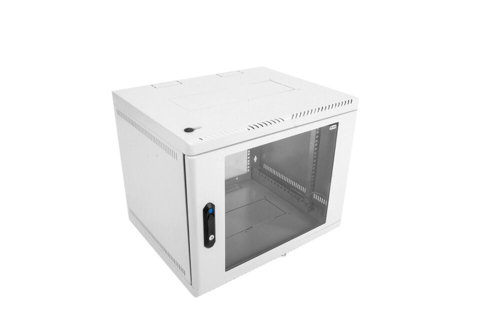 Шкаф телекоммуникационный настенный 6U (600х300) дверь стекло (ЦМО) ШРН-6.300