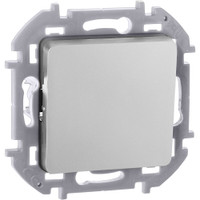 Выключатель 1-клавишный самовозвартный с нормально-открытым контактом 6А безвинтовое крепление алюминий INSPIRIA (IEK) 673692