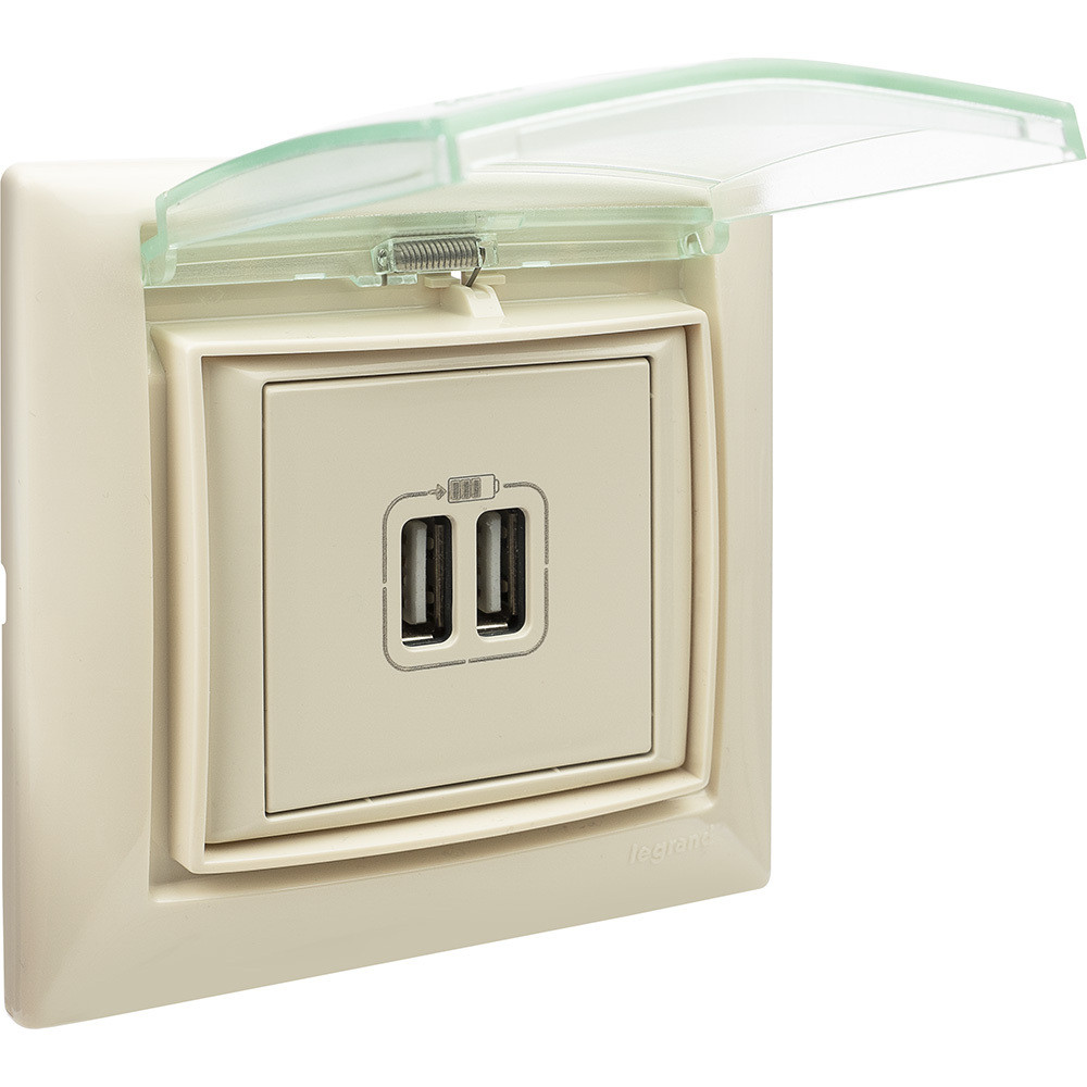 VALENA Розетка двойная USB слоновая кость (Legrand/Daccord) 774170