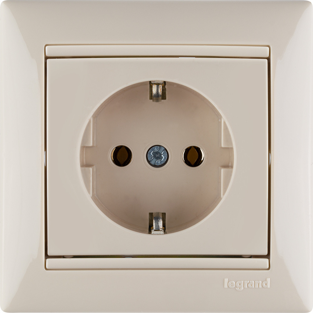 VALENA Розетка с заземлением в рамку слоновая кость (Legrand/Daccord) 774320