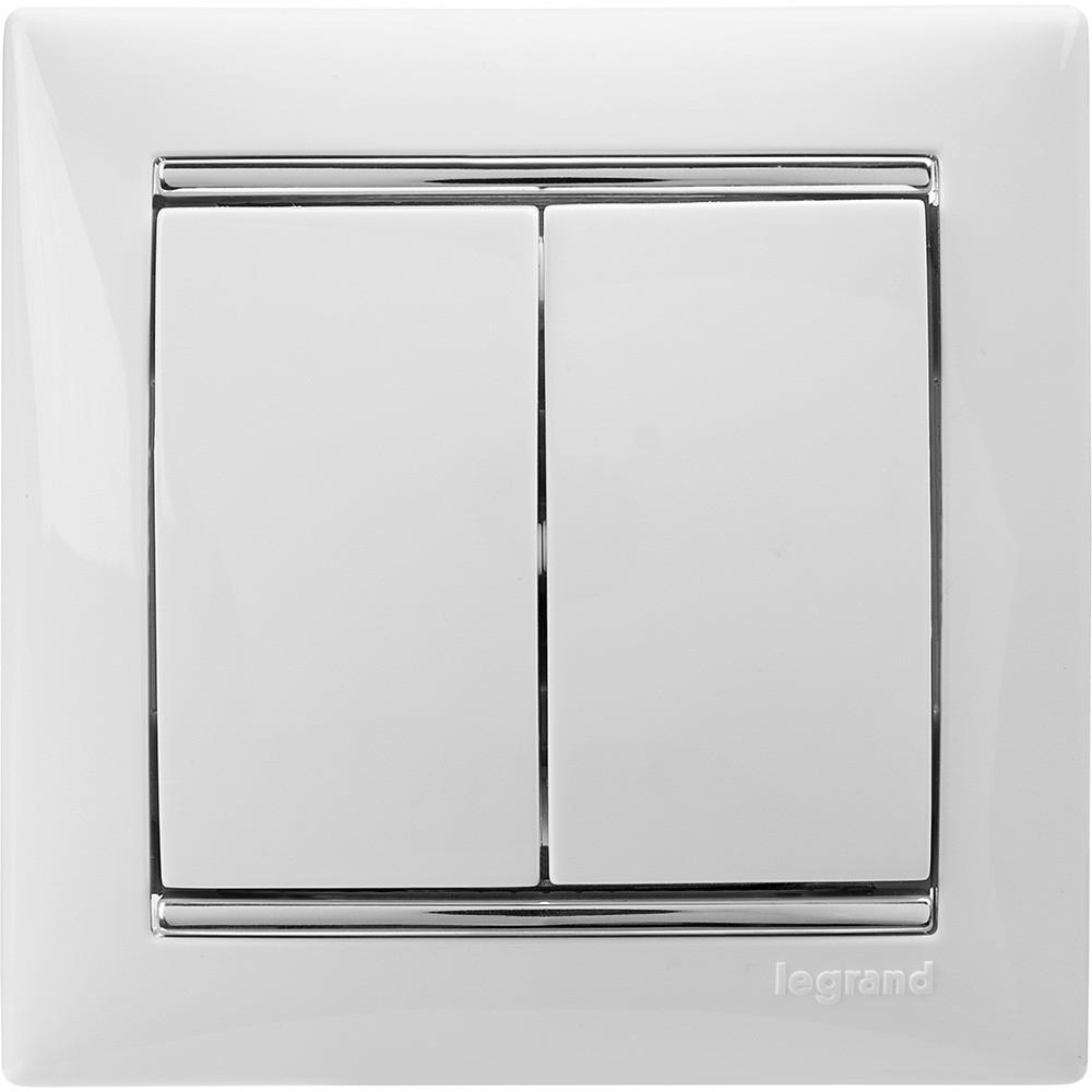 VALENA Выключатель двухклавишный в рамку белый (Legrand/Daccord) 774405