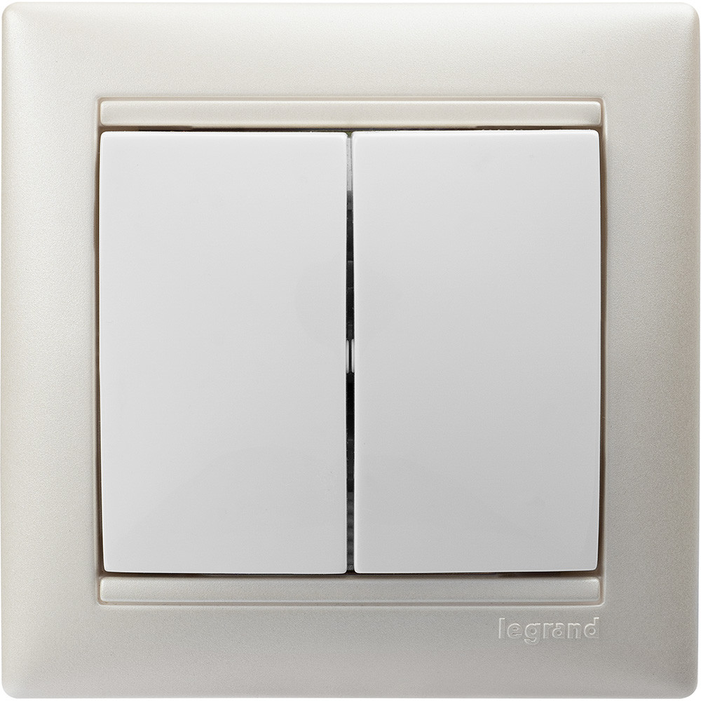 VALENA Выключатель двухклавишный в рамку белый (Legrand/Daccord) 774405