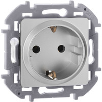 Розетка 1-местная с заземлением без защитных шторок 16А алюминий INSPIRIA (IEK) 673722
