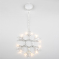 Фигура светодиодная «Снежинка» на батарейках 3AAA (не в/к) ULD-H1819-012/STA/3AAA WARM WHITE IP20 SNOWFLAKE 18х19см Подвесная 12 светодиодов Теплый белый свет  Провод прозрачный (Uniel) UL-00007251