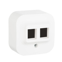 Quteo Адаптер для 1 или 2 розеток RJ45 Keystone   белый наружный (Legrand/Daccord) 782226
