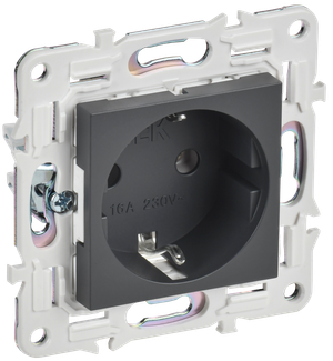 SKANDY Розетка с заземлением без защитных шторок 16А SK-R05T титан IEK (IEK) SK-R11-16-K48