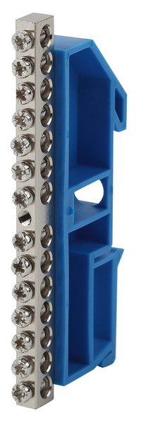 Шина N Ноль на DIN-изол ШНИ-6х9-14 никелированная Д-Синий (ЭРА) Б0044137