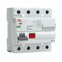 Устройство защитного отключения DV 4P 63А/300мА (AC) AVERES (EKF) rccb-4-63-300-ac-av