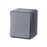 AtlasDesign Profi54 выключатель одноклавишный IP54 10 АХ, АНТРАЦИТ, Россия (Systeme Electric) ATN544011