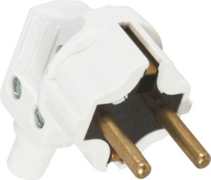 Вилка с заземлением Г-образная с латунным штырем (БелТИЗ) В16-001