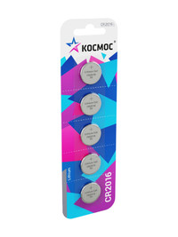 Батарейка  CR2016 3V Lithium 5BL (Космос)