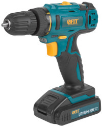 Дрель-Шуруповерт акк. 18.0 В, 0-400/1450 об/мин, 29.0 Нм, 2 (Li-Ion) 1.3 Ач, 1.5 ч., рез. накл., кейс (FIT) 80189